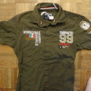 COPPERSTONE MENS LARGE SHORT SLEEVE CASUAL BUTTON UP SHIRT